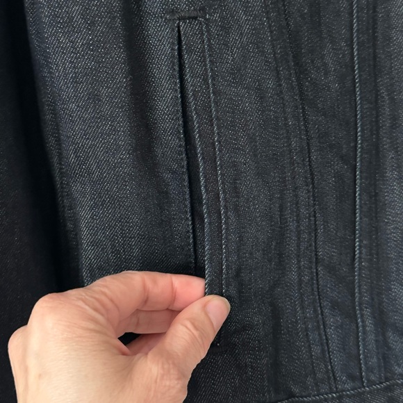 Levis Mens Black Denim Trucker Jacket Medium Pockets Buttons Durable Lightweight - Picture 7 of 15